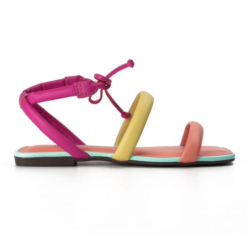 SANDÁLIA DAKOTA TUDO DE COR RASTEIRA MULTICOLORIDA  Z9441