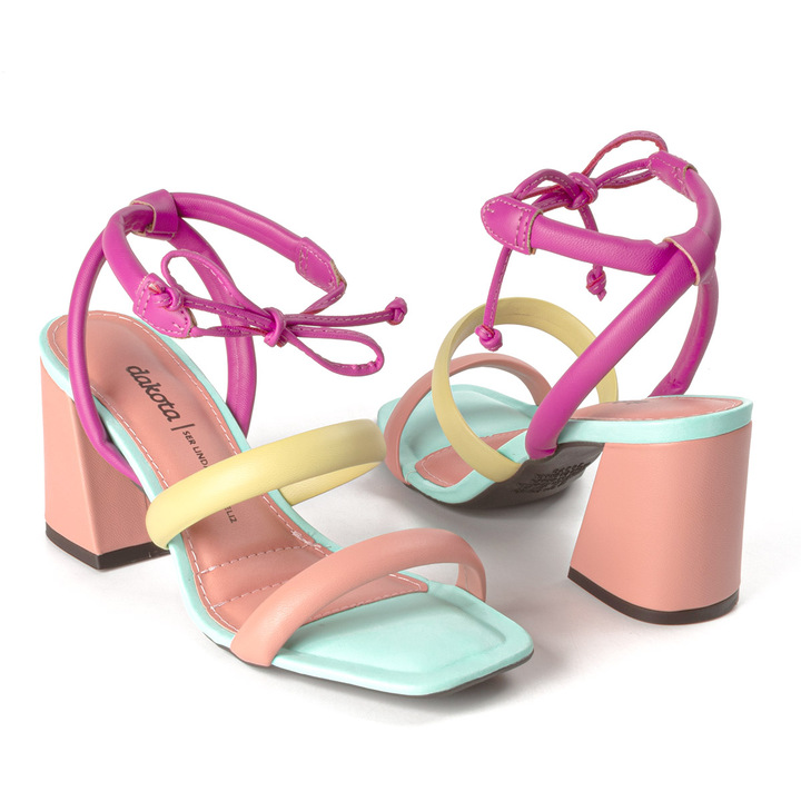 SANDÁLIA DAKOTA TUDO DE COR SALTO BLOCO MULTICOLORIDA  Z9451