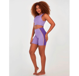 BERMUDA RECORTES ROXO ENERGÉTICO E LAVANDA - ALTO GIRO 