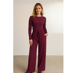 BLUSA BÁSICA CANELADA MANGA LONGA BORDO WITCH 00388 - LUNENDER