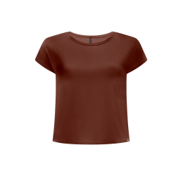 BLUSA BÁSICA EM MALHA VISCOSE MARROM CINNAMON - LUNENDER