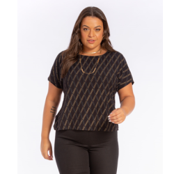 BLUSA BÁSICA PRETO LOSANGO  LISAMOUR