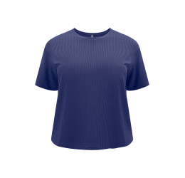 BLUSA CANELADA MANGA 3/4 AZUL STRING PLUS SIZE 00412 - LUNENDER 