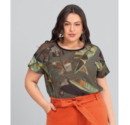 BLUSA CINZA FOLHAGEM LISAMOUR