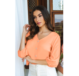 BLUSA COM BOTÕES PAPAYA DOCE TRAMA