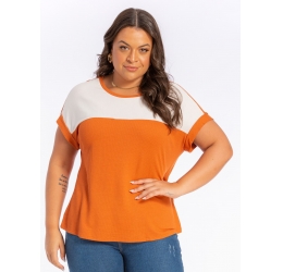 BLUSA COM RECORTE LISAMOUR TERRACOTA