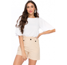 BLUSA DE MANGA AMPLA BRANCA - DOCE TRAMA
