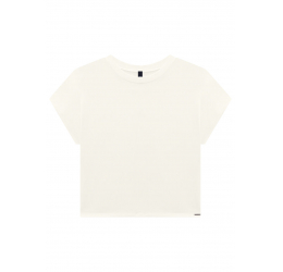 BLUSA MANGA CURTA EM VISCOSE BRANCO OFF WHITE - LUNENDER