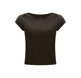 BLUSA FEMININA EM MALHA TEXTURIZADA MARROM PIETRY - LUNENDER
