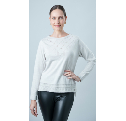 BLUSA FEMININA TRICOT CINZA CLARO G`DOM