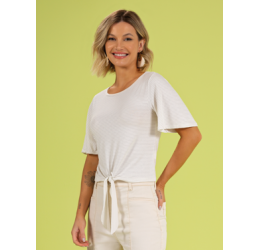 BLUSA LISTRAS OFF WHITE/FIOS DE BRILHO BRIARD