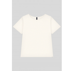 BLUSA BÁSICA EM VISCOSE COM MANGA CURTA BRANCO OFF WHITE- LUNENDER