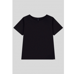 BLUSA BÁSICA EM VISCOSE COM MANGA CURTA PRETO - LUNENDER