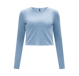 BLUSA MANGA LOGA CROPPED CANELADA AZUL ATALAIA LUNENDER 