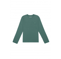 BLUSA ML MASCULINA EM MALHA TEXTURIZADA VERDE LIVE FICO