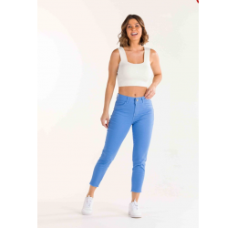 CALÇA CROPPED CURTA ALTA AZUL - INDULTO JEANS