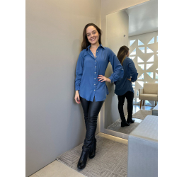 CAMISA ALONGADA SUPER SOFT AZUL DENIM ROBE BELLE