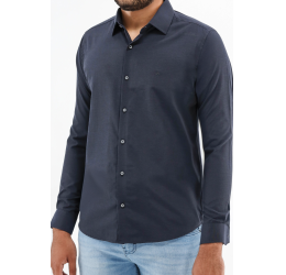 CAMISA MASCULINA SLIM SOCIAL AZUL MARINHO 0004 - OGOCHI