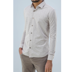 CAMISA SOCIAL SLIM LISTRAS CANELA OGOCHI - 0041