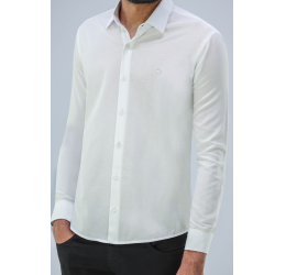 CAMISA SOCIAL SLIM MANGA LONGA BRANCO -  0001