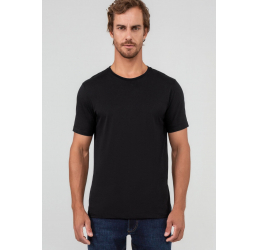 CAMISETA CLÁSSICA ALGODÃO PIMA PRETO REATIVO HANGAR 33