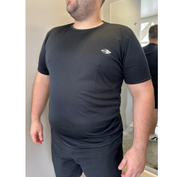 CAMISETA MASC. FITNESS EM HELANCA PRETO 51035 - MORMAII