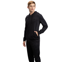 JAQUETA COM CAPUZ MALHA CONFORT PRETO FICO 68049 