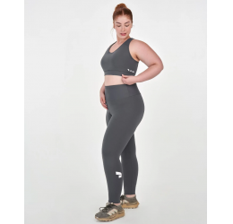 LEGGING ESSENTIAL CÓS SUSTENTAÇÃO PLUS SIZE CINZA FERRO - ALTO GIRO