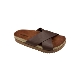 PAPETE SLIDE FEMININA TIRAS LARGAS CHOCOLATE 5500.215 - MOLECA 