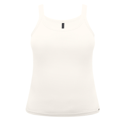 REGATA CANELADA DE ALÇAS FINAS BRANCO OFF WHITE 00588 - LUNENDER