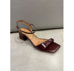 SANDÁLIA FEM. SALTO BLOCO DARK CARMIM 6579.100 - VIZZANO 