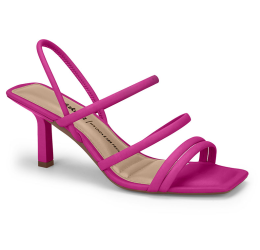 SANDÁLIA FEMININA ROSA DAKOTA SALTO FINO BICO QUADRADO -Z7131q