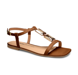 SANDÁLIA RASTEIRA FEMININA BICO QUADRADO Y9604 CASTANHO - DAKOTA 