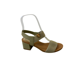 SANDÁLIA SALTO BLOCO CONFORTÁVEL 7187.100 VERDE OLIVA - MODARE ULTRACONFORTO