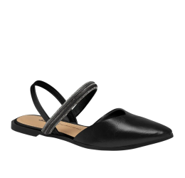 SAPATILHA SLINGBACK BICO FINO PRETO D0214 - DAKOTA