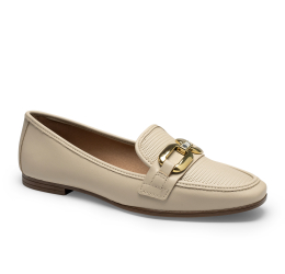 SAPATO LOAFER FEMININO EXTRACONFORTO BEGE D0822 - DAKOTA 