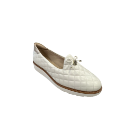 SAPATO MOCASSIM FEMININO ULTRACONFORTO BRANCO OFF/DOURADO - MODARE