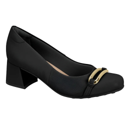 SCARPIN FEMININO SALTO BLOCO CONFORTÁVEL PRETO 7373.123 - MODARE ULTRACONFORTO