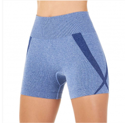 SHORT FITNESS AZUL MESCLA SEM COSTURA - ZEE RUCCI