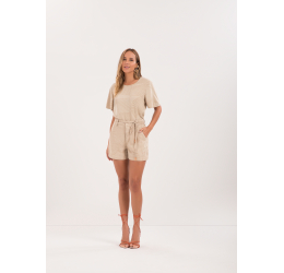 SHORTS MOM EM SARJA CARAMELO CONCHA - LUNENDER