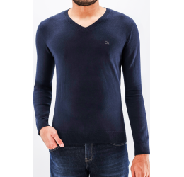 SUETER TRICOT SLIM DECOTE V MARINHO- OGOCHI