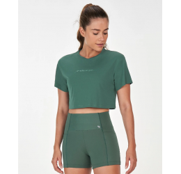 T-SHIRT CROPPED FRASE VERDE URBANO - ALTO GIRO