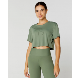 T-SHIRT CROPPED SIMBOLO VERDE CAMPO- ALTO GIRO