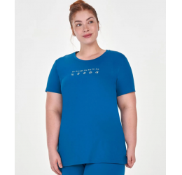 T-SHIRT INPIRACIONAL PLUS SIZE AZUL CLÁSSICO - ALTO GIRO