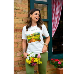 T-SHIRT LA VITA IN TOSCANA OFF WHITE - LOKAHI