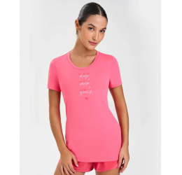 T-SHIRT SKIN FIT INSPIRACIONAL ROSA CAMÉLIA - ALTO GIRO