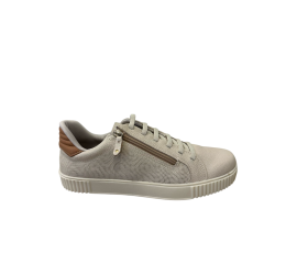 TÊNIS CASUAL FEMININO LINHO/CARAMELO 219023 EM COURO - PEGADA