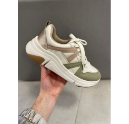 TÊNIS FEMININO CASUAL MODARE - BRANCO OFF/ VERDE/ DOURADO/ BEGE