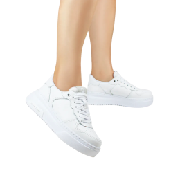 TÊNIS FEMININO DE COURO CASUAL BRANCO- BOTTERO
