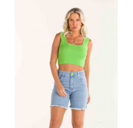 TOP CROPPED QUADRADO DE FIO VERDE LIMA - INDULTO